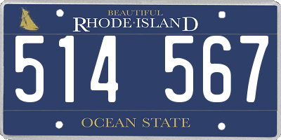 RI license plate 514567