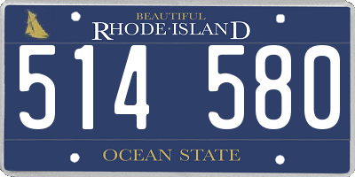 RI license plate 514580