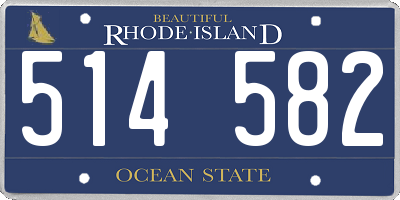 RI license plate 514582