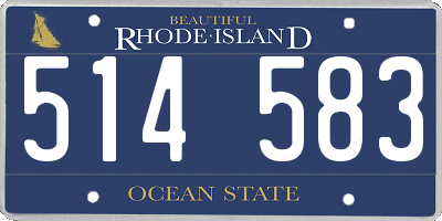 RI license plate 514583