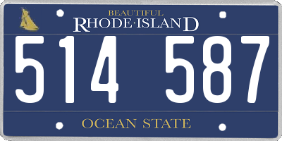 RI license plate 514587