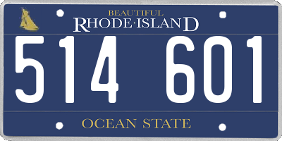 RI license plate 514601