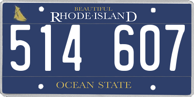 RI license plate 514607