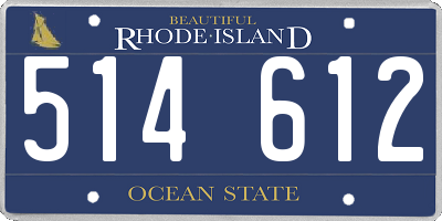 RI license plate 514612