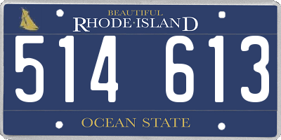 RI license plate 514613