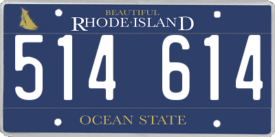 RI license plate 514614