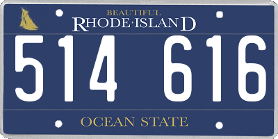 RI license plate 514616