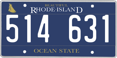 RI license plate 514631