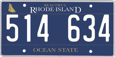 RI license plate 514634