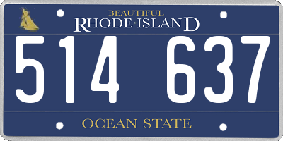 RI license plate 514637