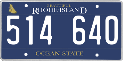 RI license plate 514640