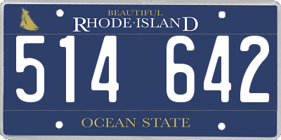 RI license plate 514642