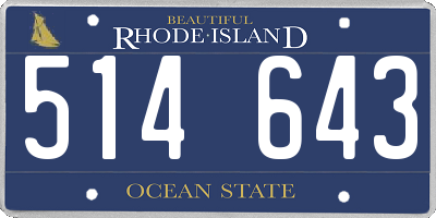 RI license plate 514643