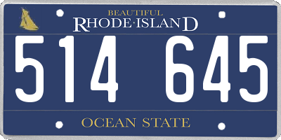 RI license plate 514645