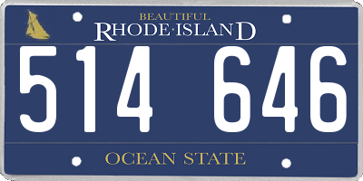 RI license plate 514646
