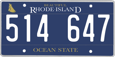 RI license plate 514647
