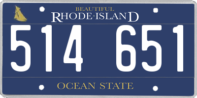 RI license plate 514651