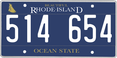RI license plate 514654