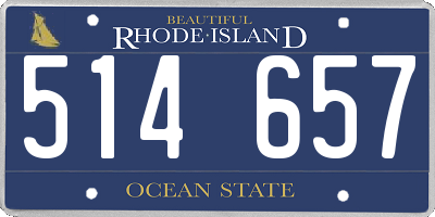 RI license plate 514657