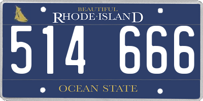 RI license plate 514666