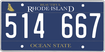 RI license plate 514667