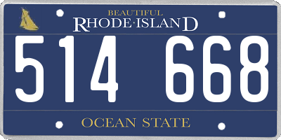 RI license plate 514668