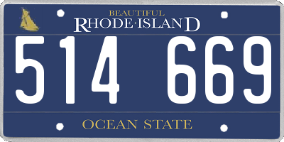 RI license plate 514669