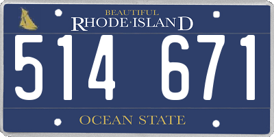 RI license plate 514671