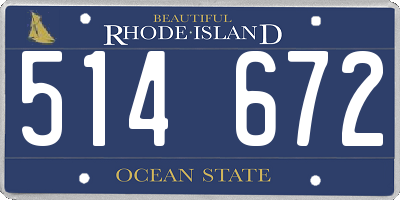 RI license plate 514672