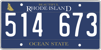 RI license plate 514673