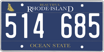 RI license plate 514685