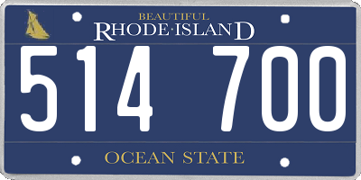 RI license plate 514700