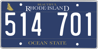 RI license plate 514701