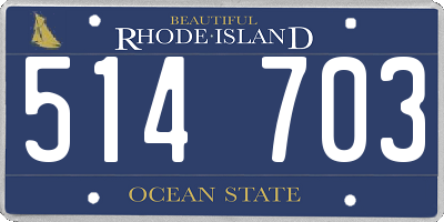 RI license plate 514703