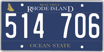 RI license plate 514706