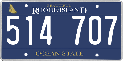 RI license plate 514707