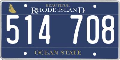RI license plate 514708