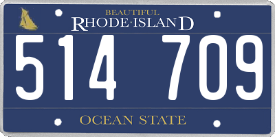 RI license plate 514709