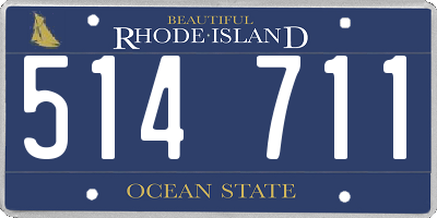 RI license plate 514711