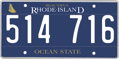 RI license plate 514716