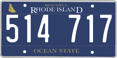 RI license plate 514717