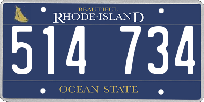 RI license plate 514734