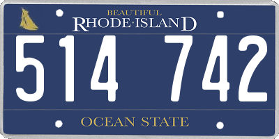 RI license plate 514742
