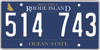 RI license plate 514743