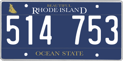 RI license plate 514753