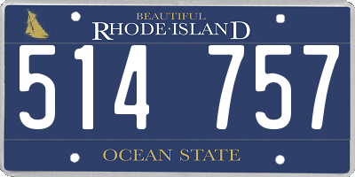RI license plate 514757