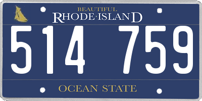 RI license plate 514759