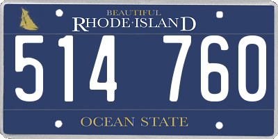 RI license plate 514760