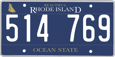 RI license plate 514769