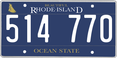 RI license plate 514770